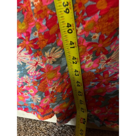 Natural Life Floral Maxi T-Shirt Dress Womens XXL Pink Orange Cotton Oversized - Picture 5 of 5